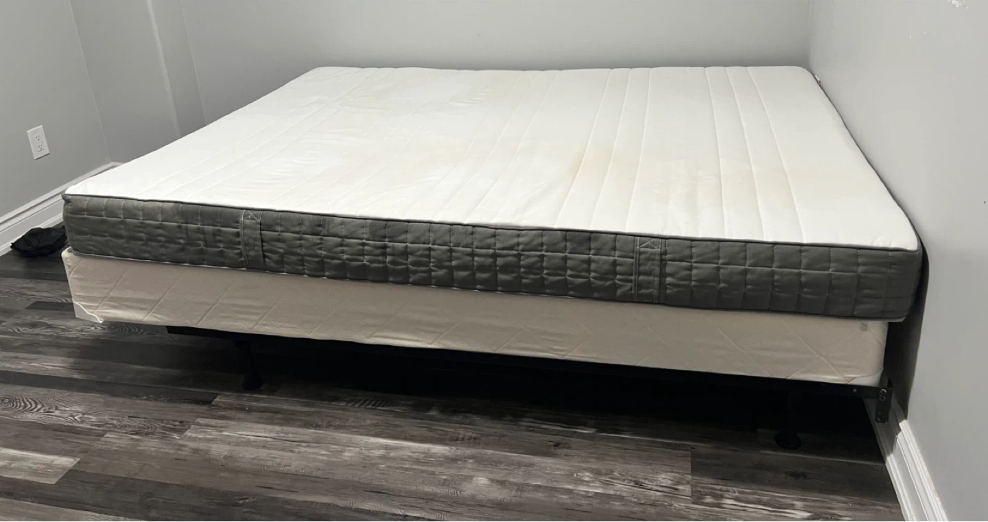 IKEA Morgedal Queen Mattress + Box Spring + Metal Bed Frame - photo 5