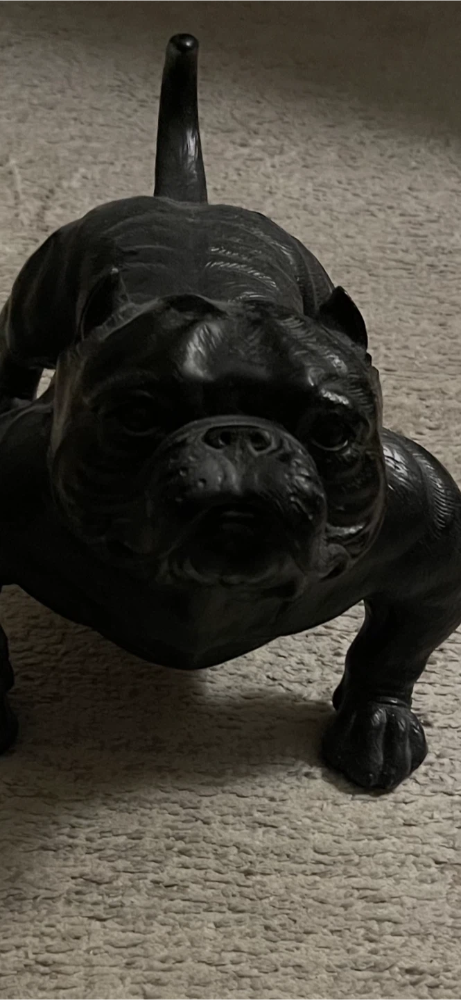 Black Bulldog Statue - photo 4