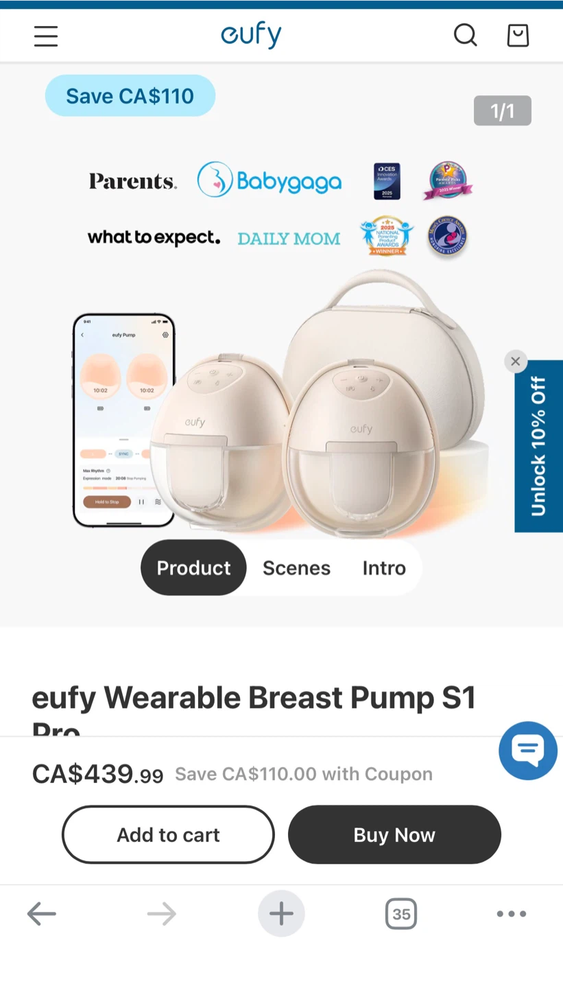 eufy Wearable Breast Pump S1 Pro
