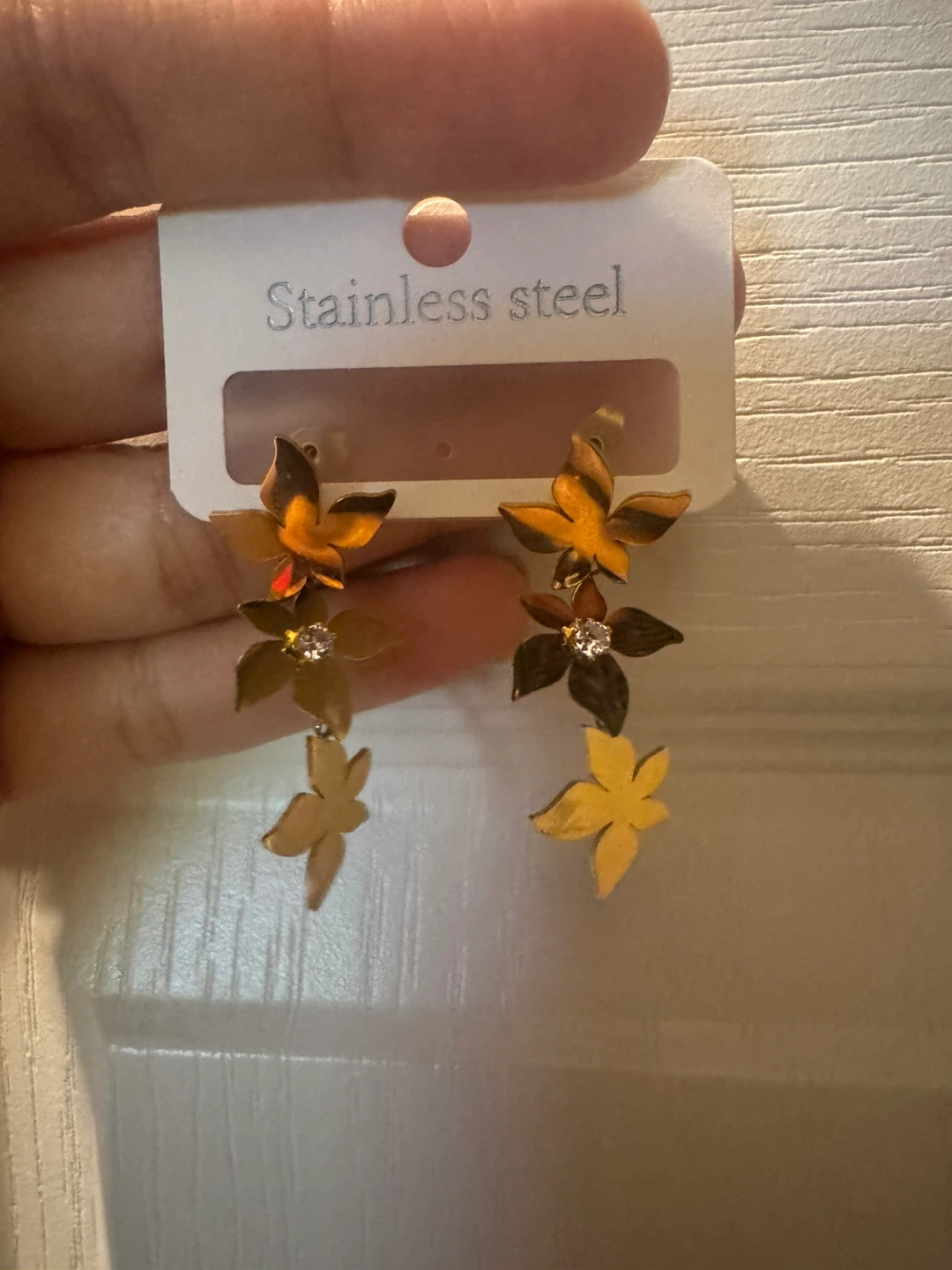 Stainless Steel Flower Earrings - photo 3