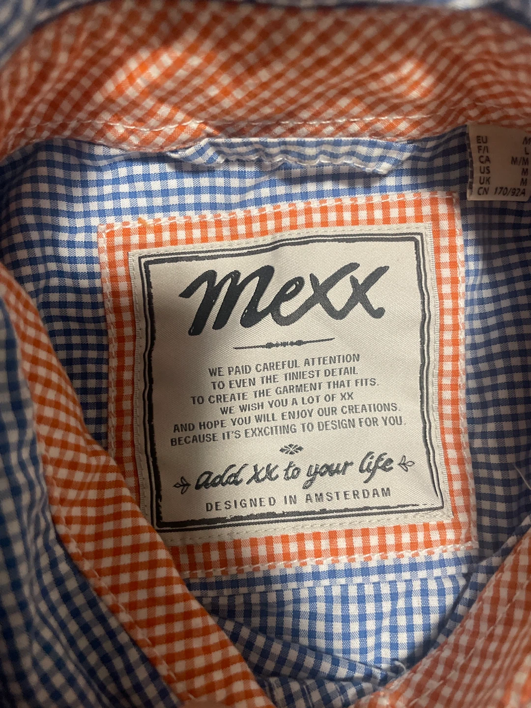 Mexx Men's Gingham Short Sleeve Button-Up Shirt - Blue & White - photo 2