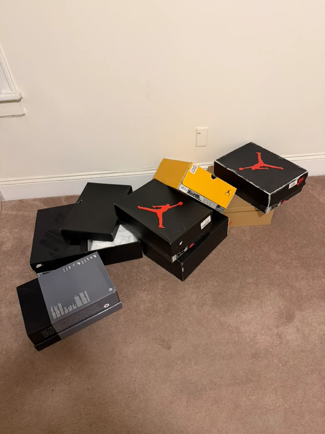 Lot of Jordan and Nike Shoe Boxes