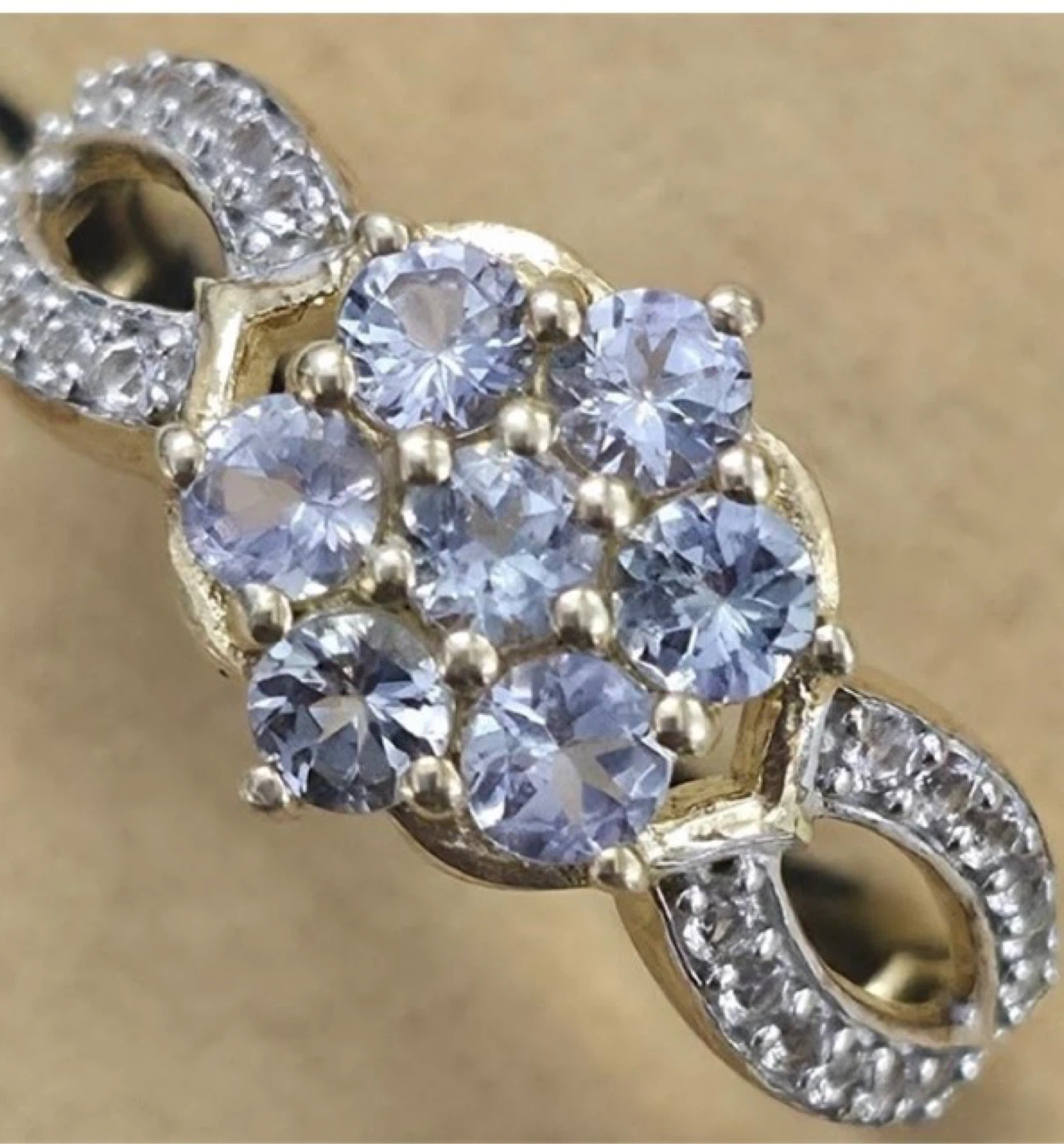 Tanzanite White Topaz Ring