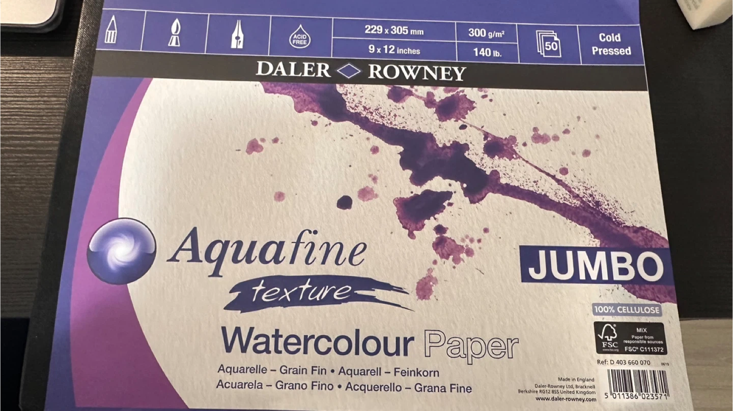 Daler Rowney Aquafine Watercolour Paper 9x12 inches