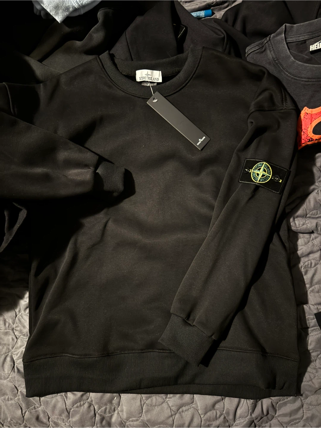 Stone Island Black Crewneck Sweatshirt