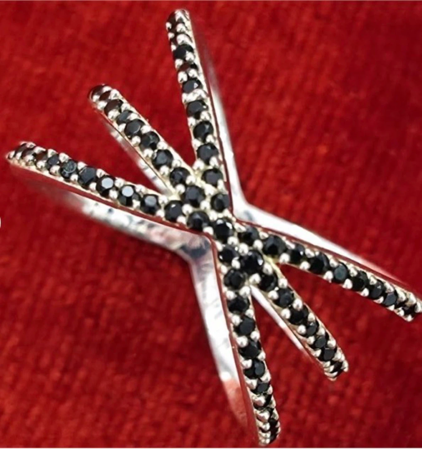 Sterling Silver Black Spinel Ring
