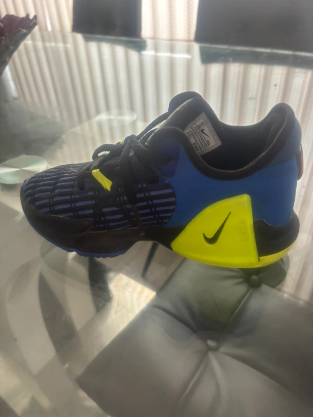 Nike Kids Basketball Shoes Blue Yellow Size 5Y