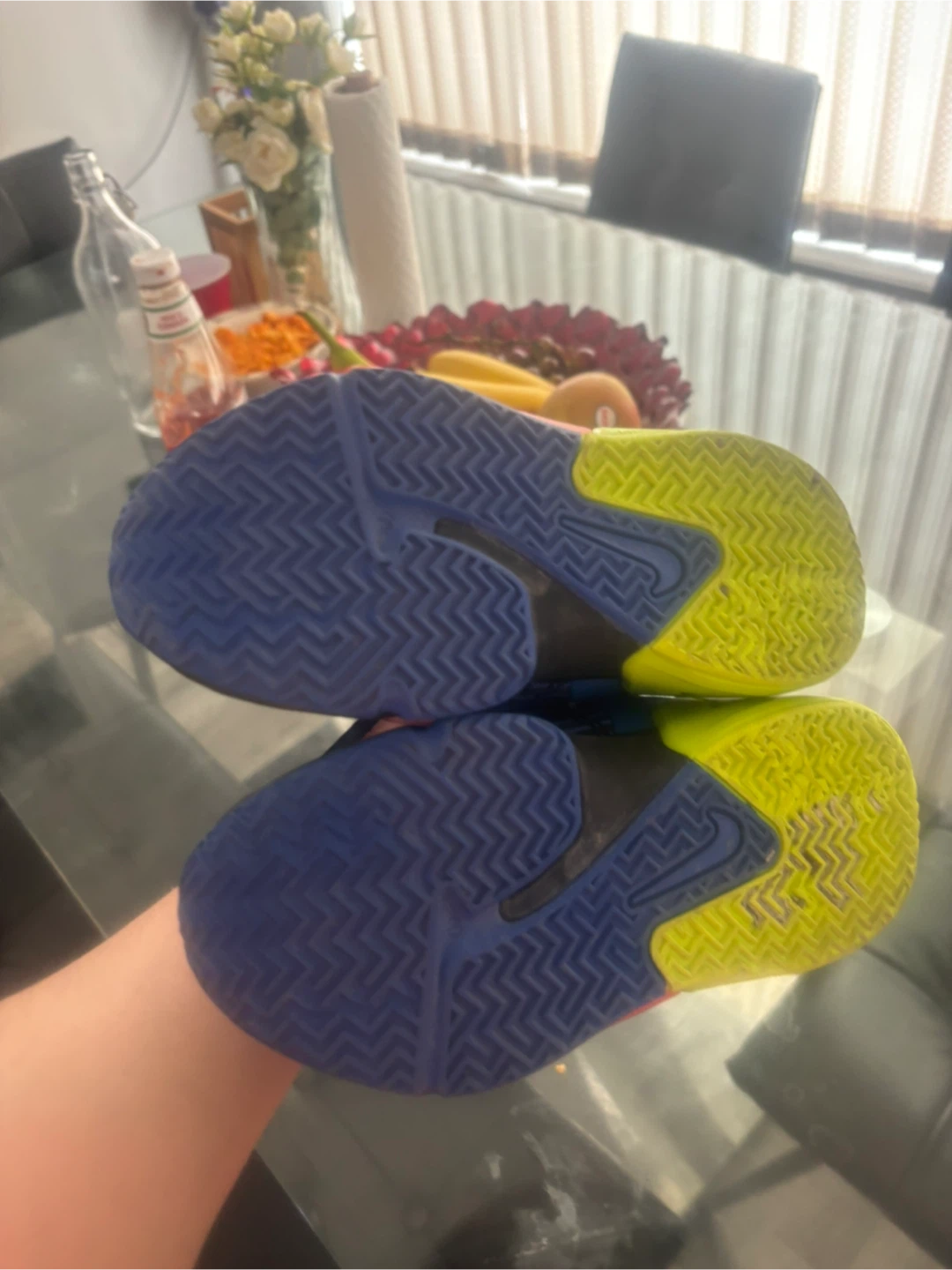 Nike Kids Basketball Shoes Blue Yellow Size 5Y - photo 4