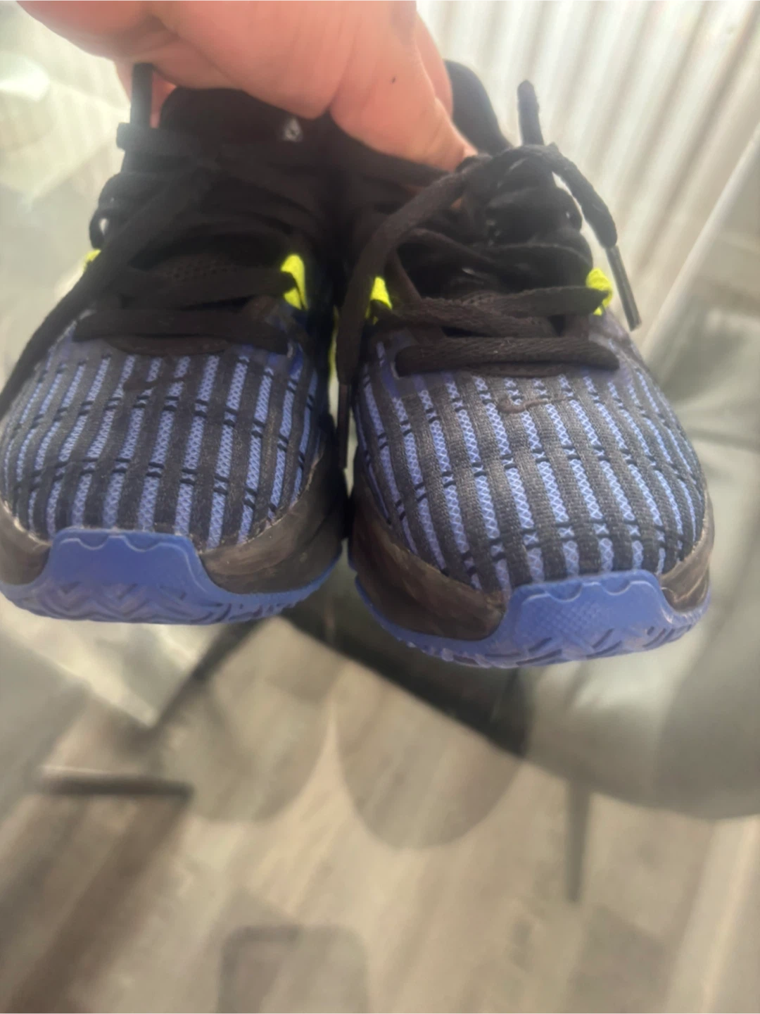 Nike Kids Basketball Shoes Blue Yellow Size 5Y - photo 5
