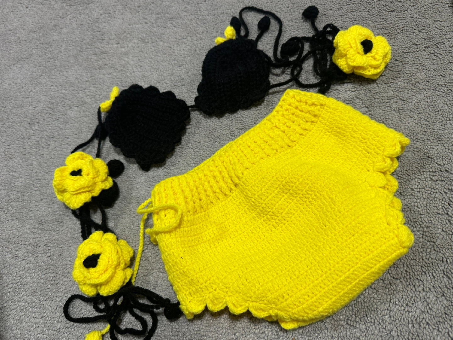 Handmade Crochet Bee Costume Set - photo 3