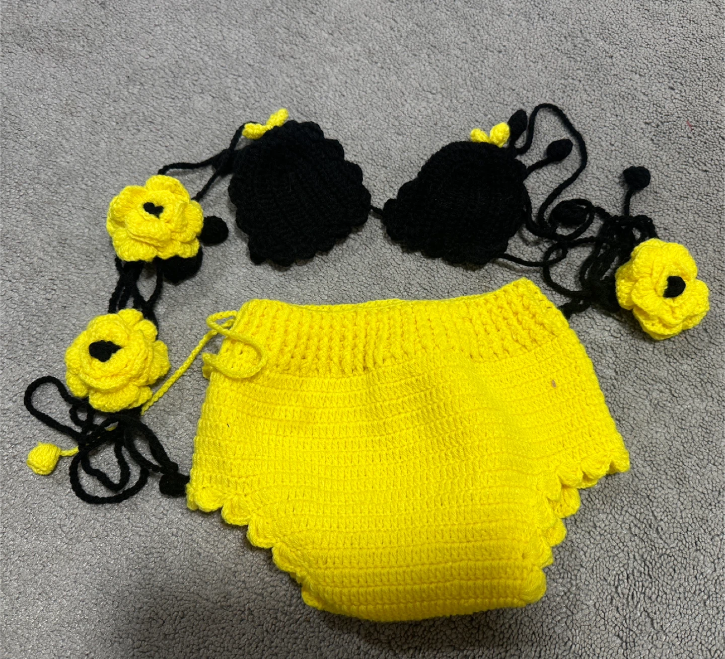 Handmade Crochet Bee Costume Set