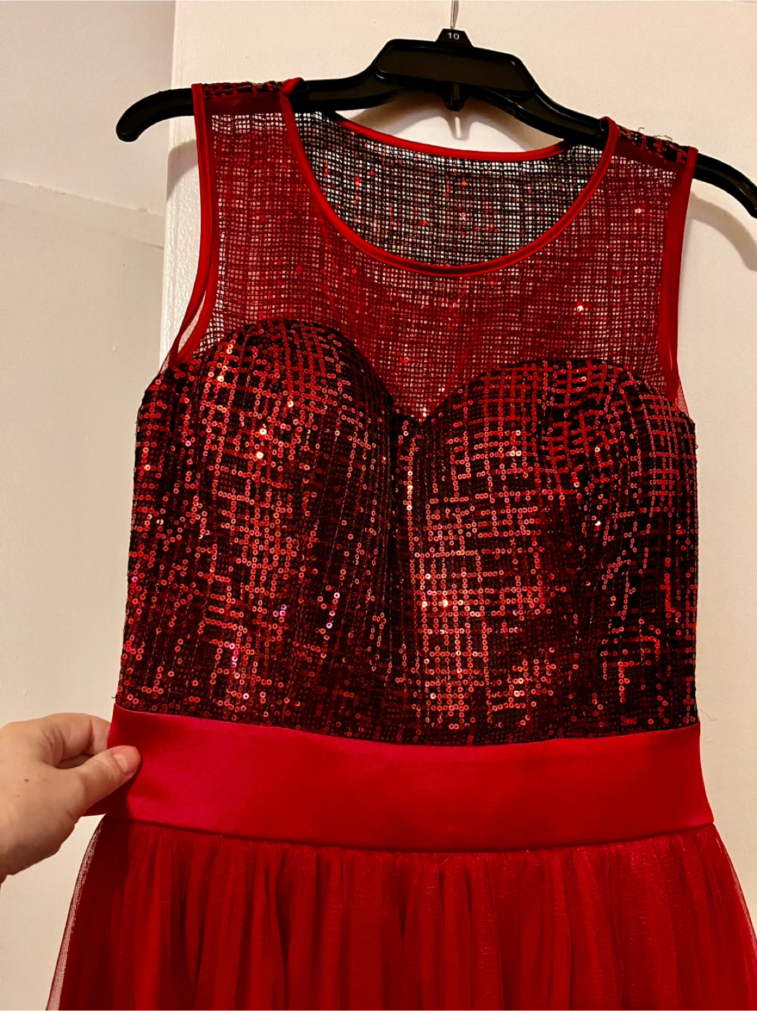 Red Sequin Fit bust and Flare Tulle Dress - photo 5