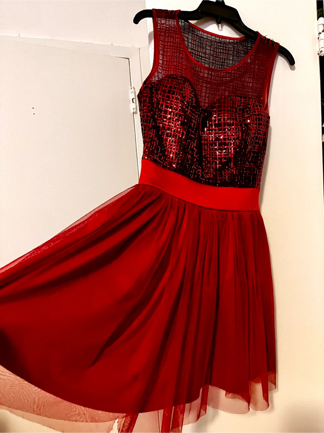 Red Sequin Fit bust and Flare Tulle Dress - photo 4