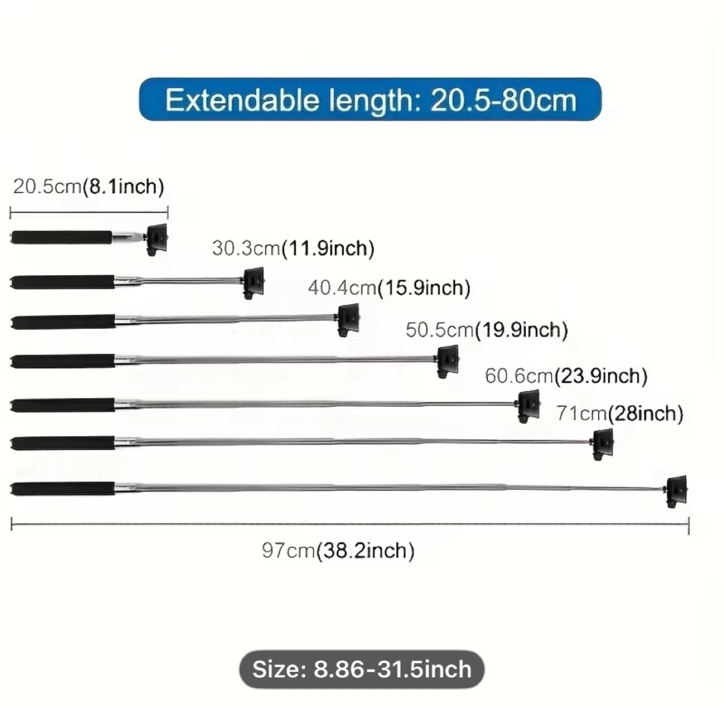 PULUZ Extendable Handheld Selfie Monopod for , Insta360 - photo 5