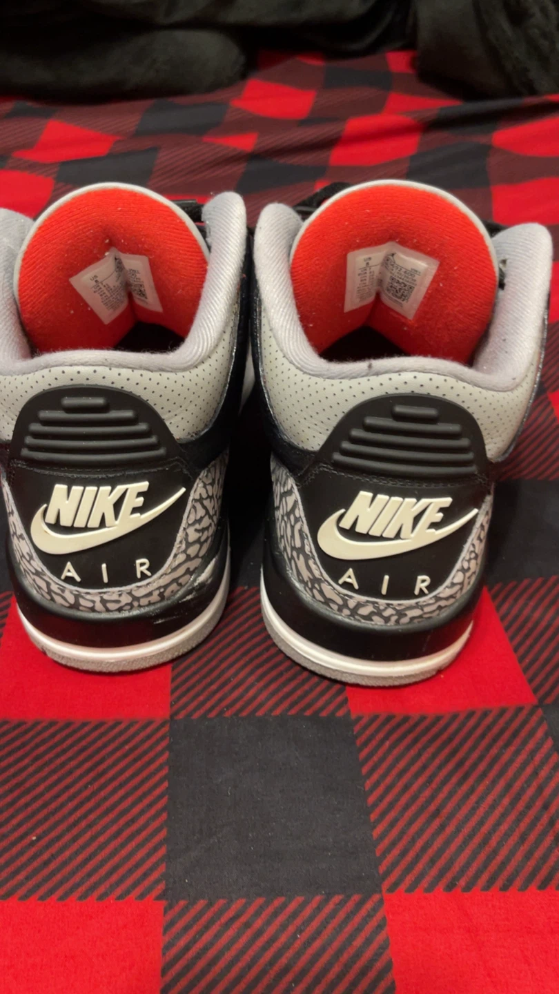 Nike Air Jordan 3 Black Cement Mens Size 8 - photo 4