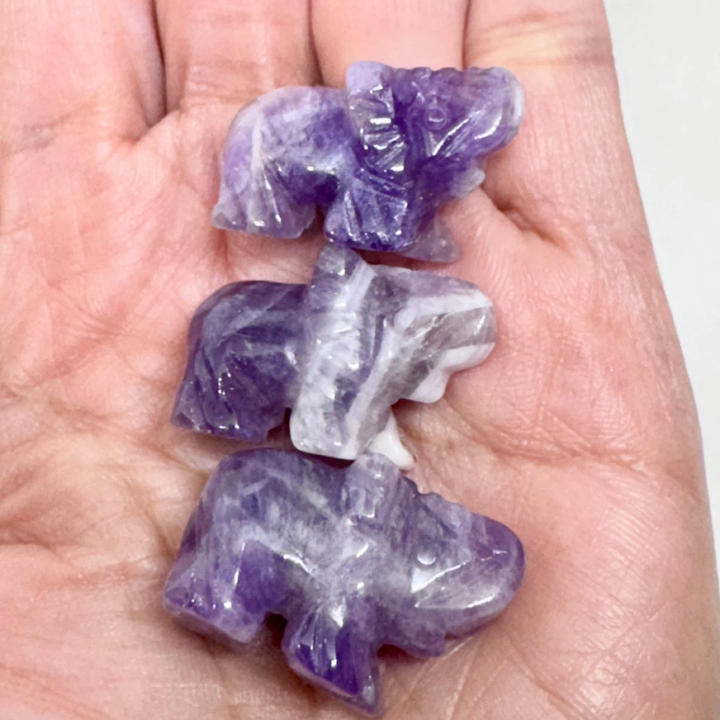 Dream Amethyst Elephant Carvings