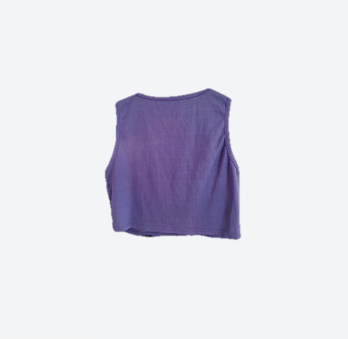Purple Graphic Print Cropped Tank Top - photo 2
