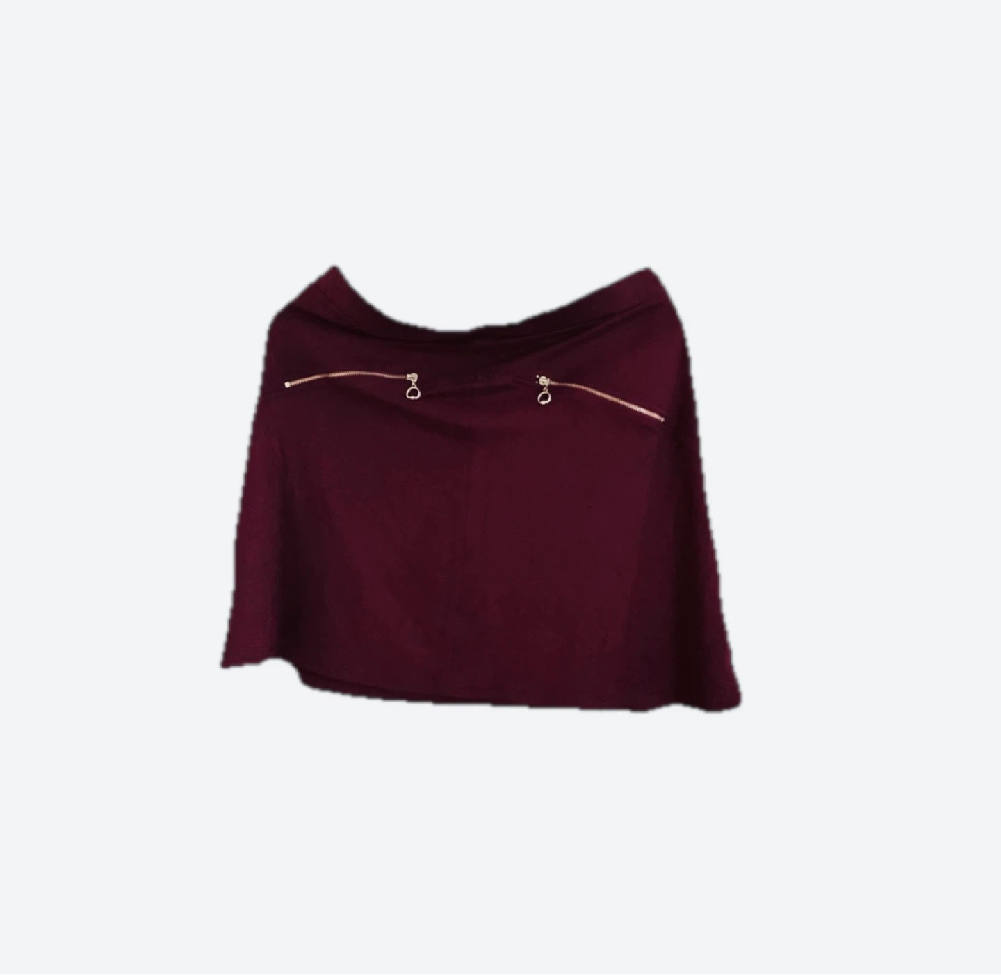 Maroon Skirt with Zipper Details