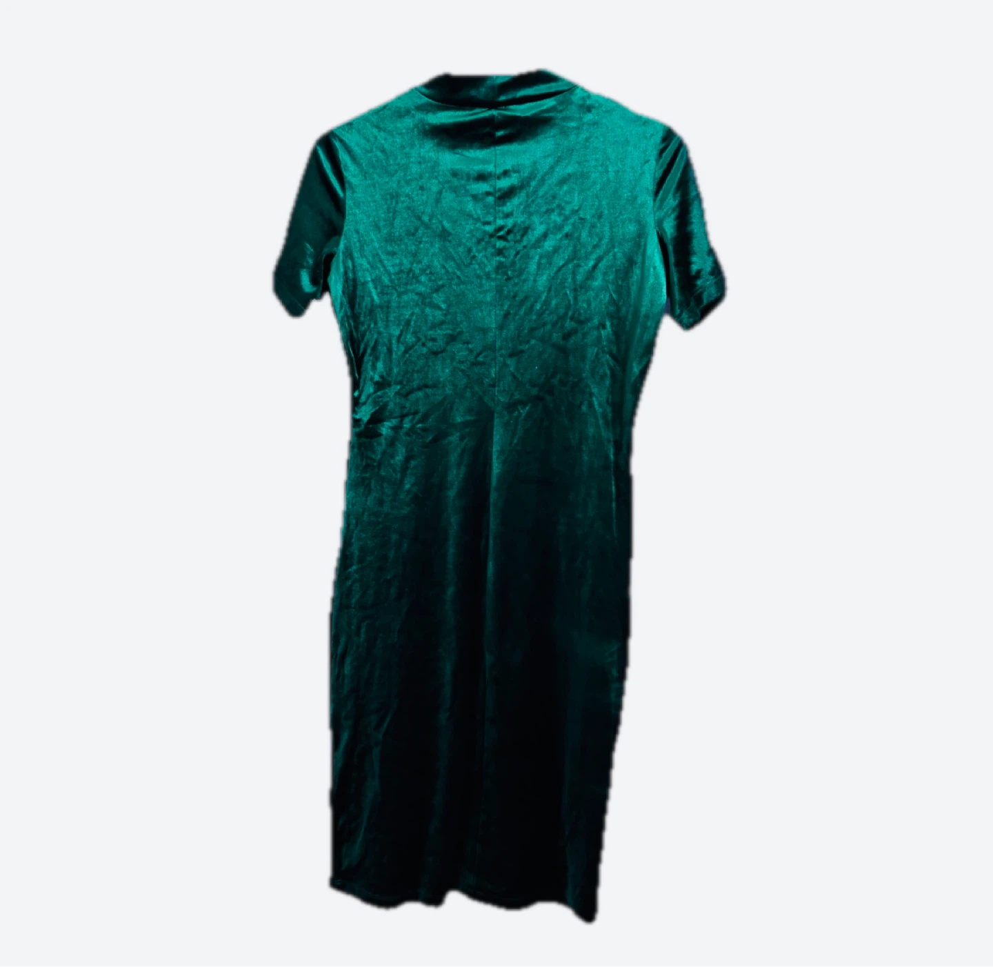 Emerald Green Velvet Mock Neck Dress