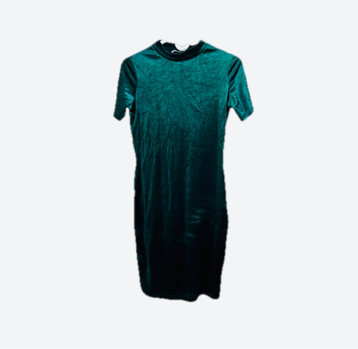 Emerald Green Velvet Mock Neck Dress - photo 2
