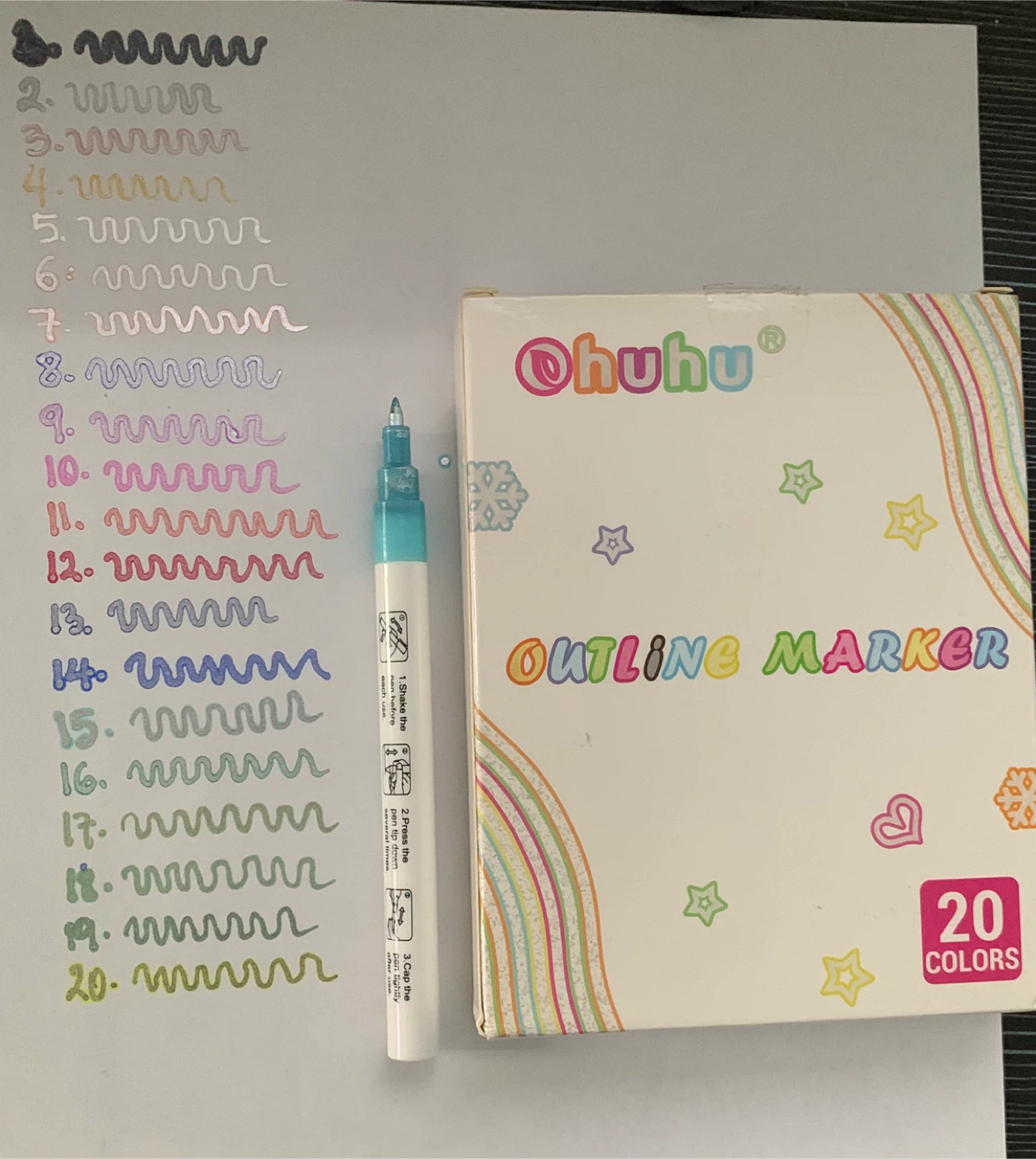 Double Line Outline Markers - 20 and 24 Colors - photo 2