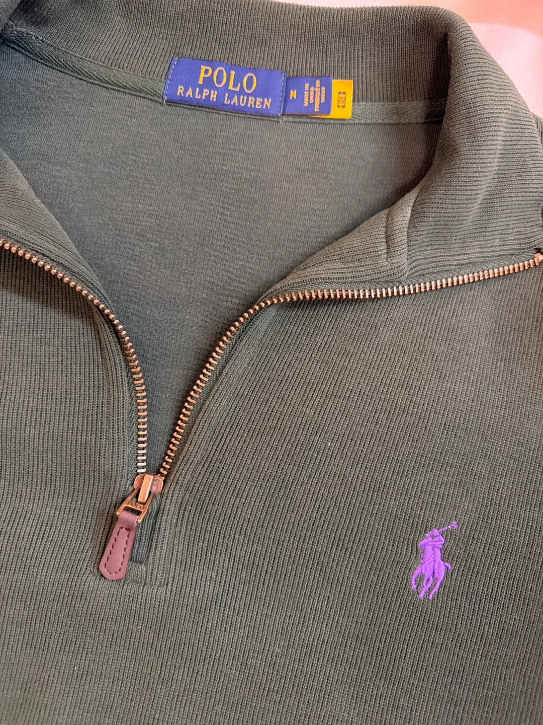 Polo Ralph Lauren Men's 1/4 Zip Green - Size M - photo 2