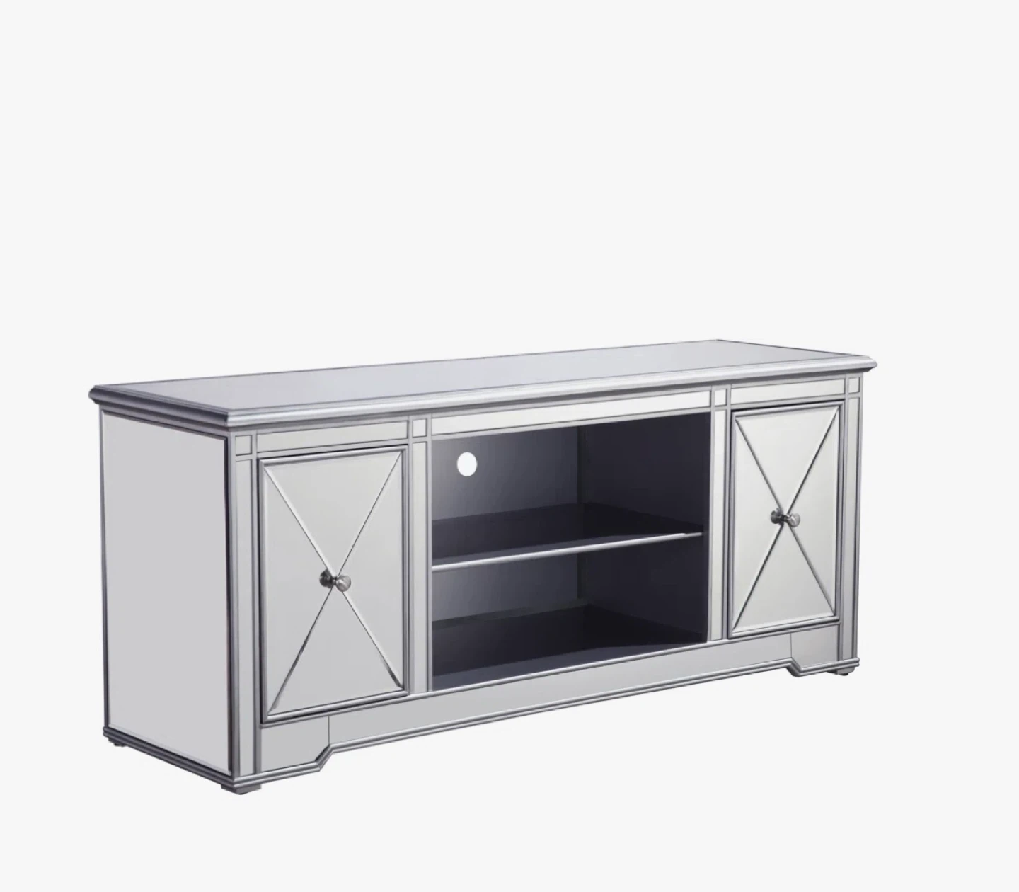 Mirrored TV Stand with Cabinet Doors - photo 5