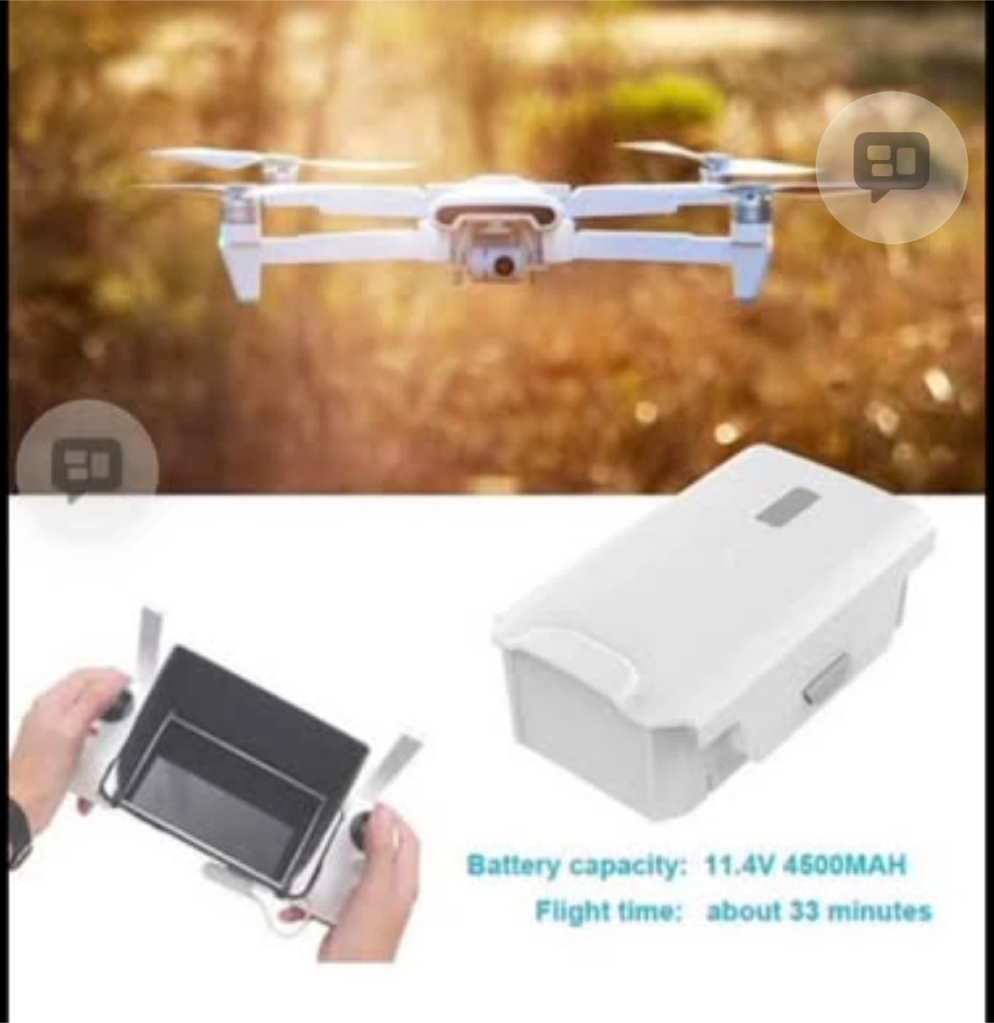 Drone Battery Replacement 11.4V 4500MAH