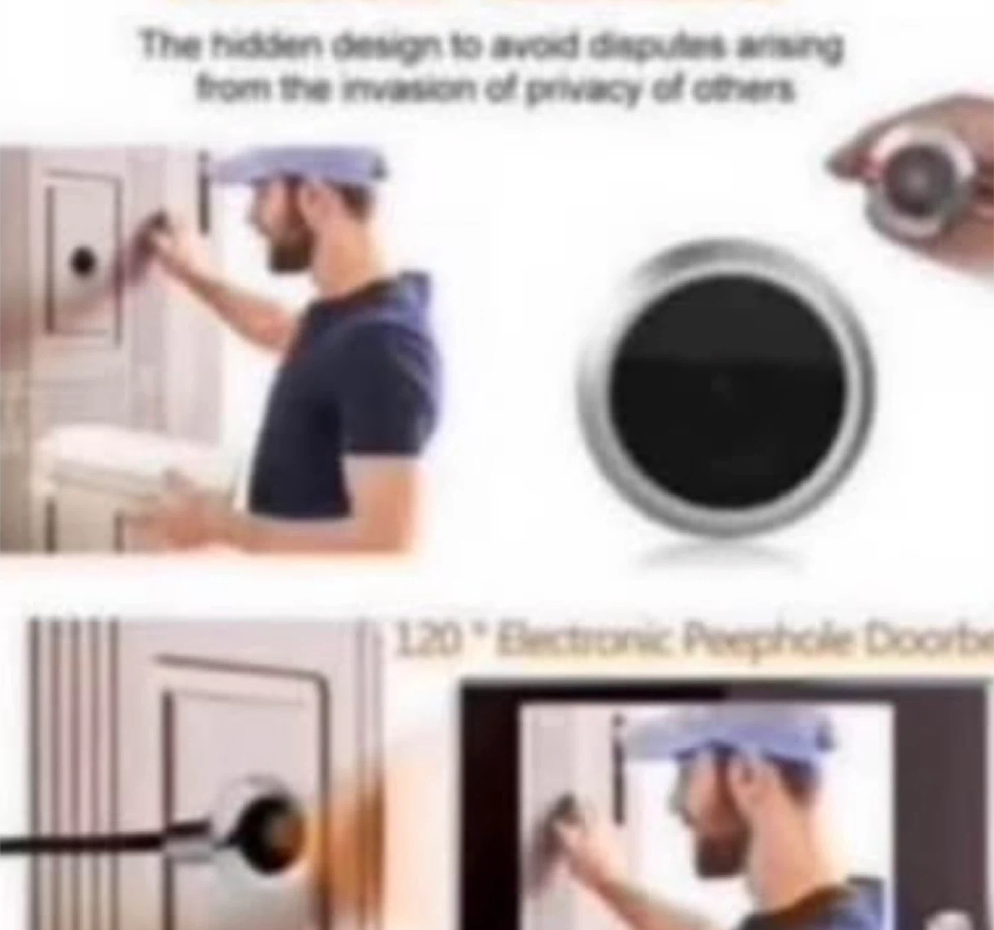 Peephole Doorbell Color IR Camera Door Viewer Powered - photo 2