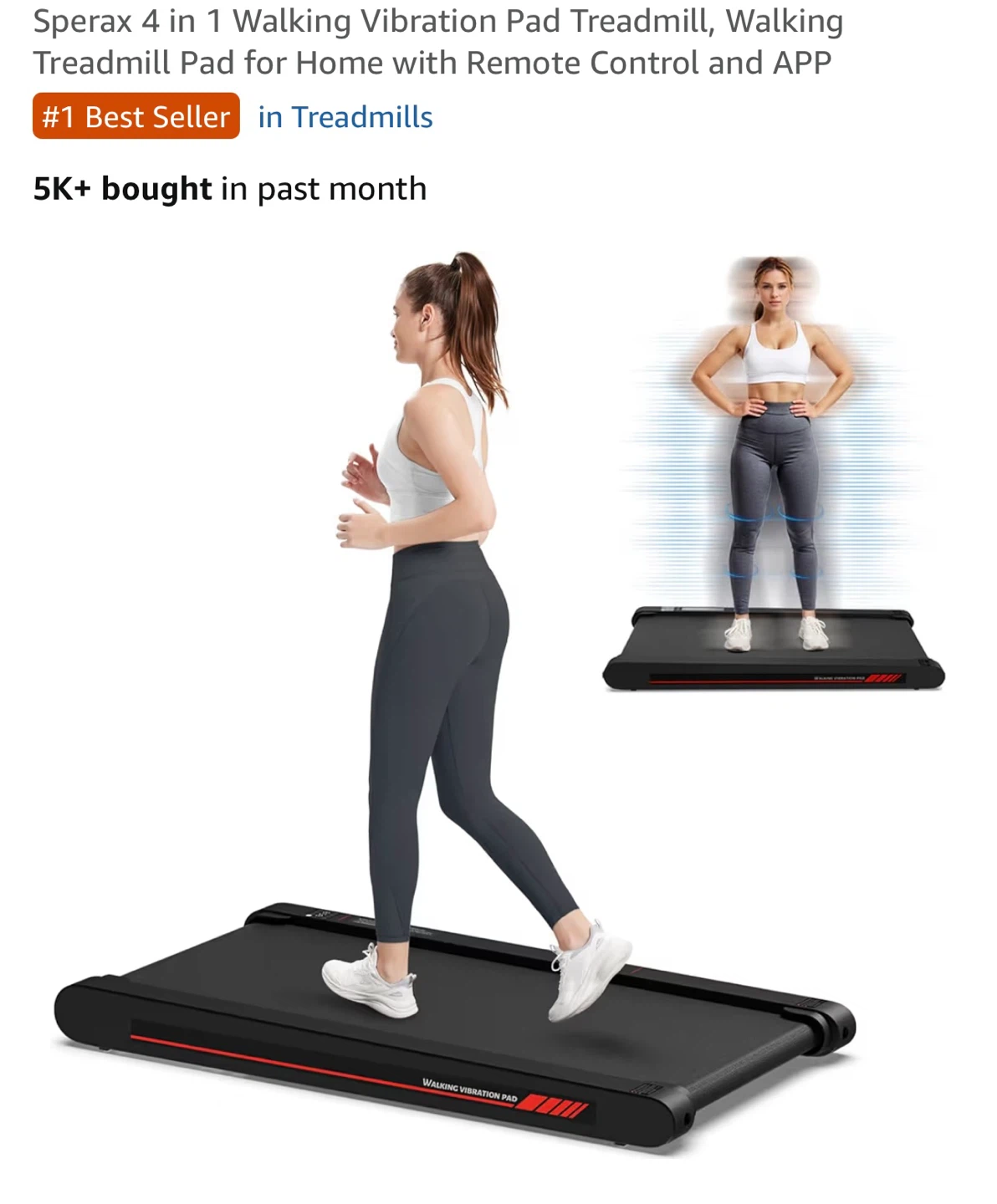 Sperax 4 in 1 Walking Vibration Pad Treadmill