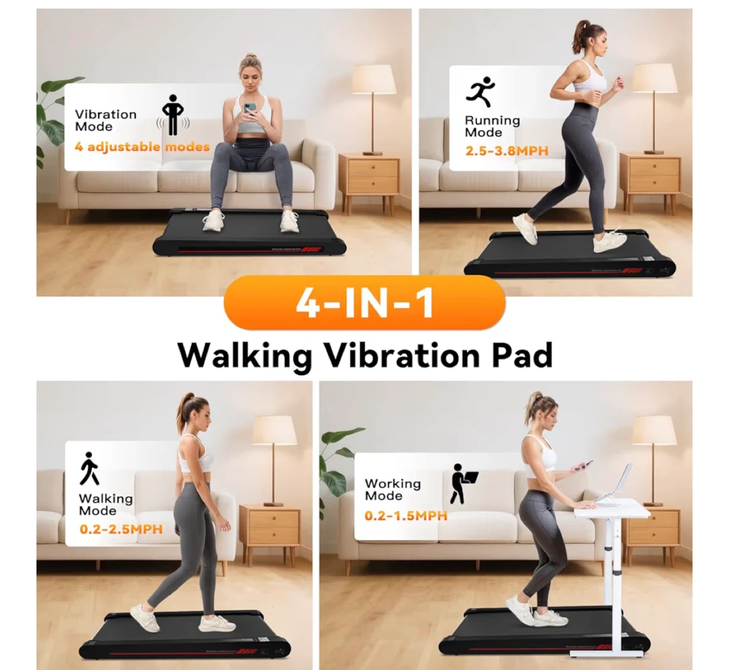 Sperax 4 in 1 Walking Vibration Pad Treadmill - photo 3