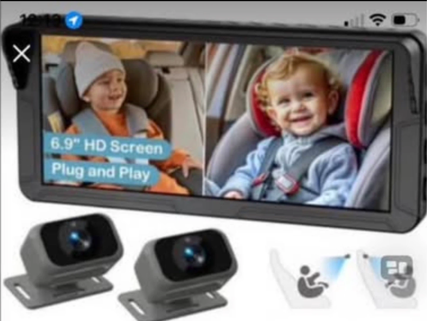 Car Baby Monitor with 6.9" HD Screen