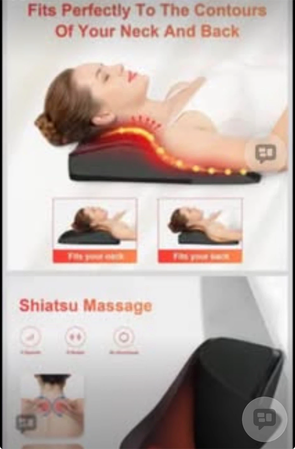 Shiatsu Massage Pillow with Heat - photo 2