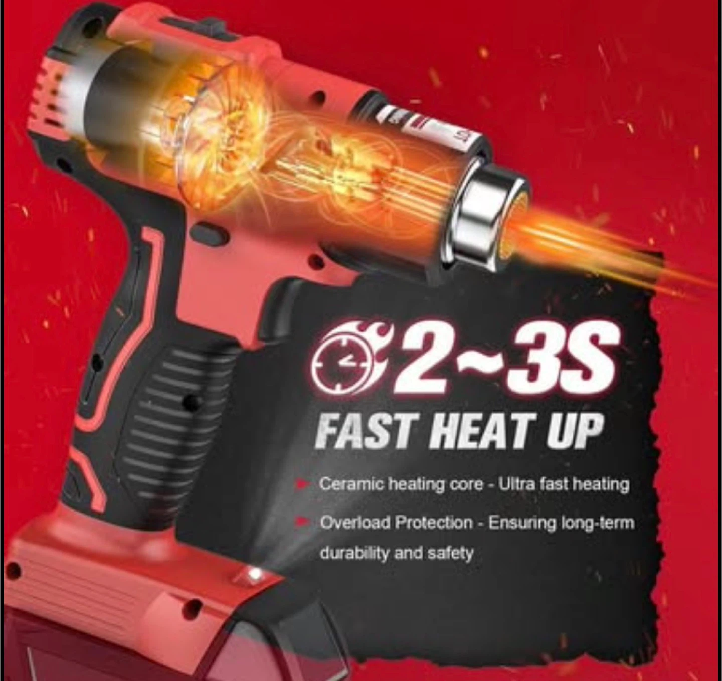 Livoowaly Cordless Heat Gun - For Milwaukee 18V Batteries - photo 4