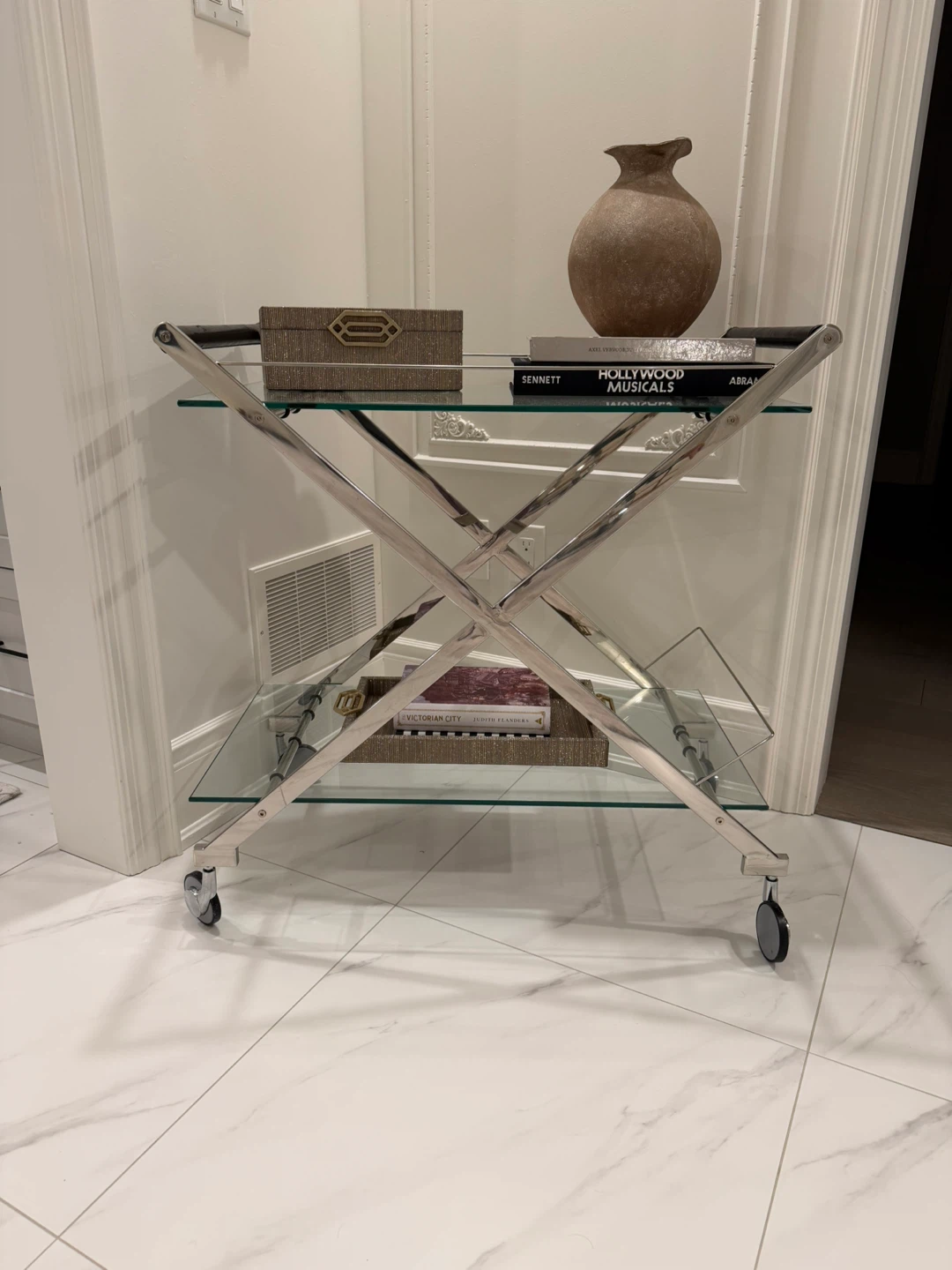 Glass and Chrome Bar Cart - photo 2