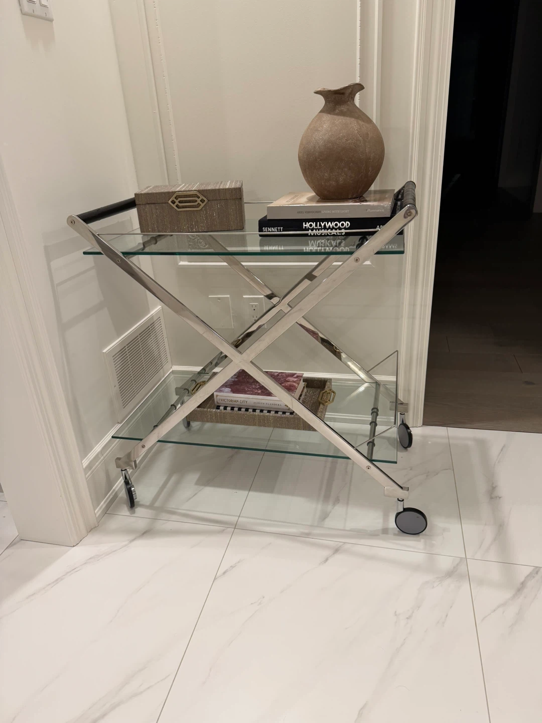 Glass and Chrome Bar Cart - photo 5