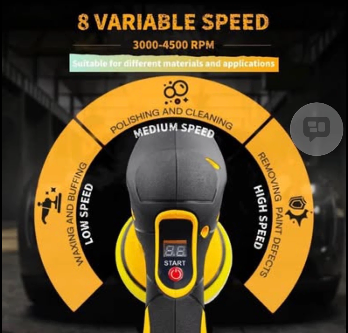 Cordless Polisher Buffer - Compatible with Dewalt 20V - photo 5