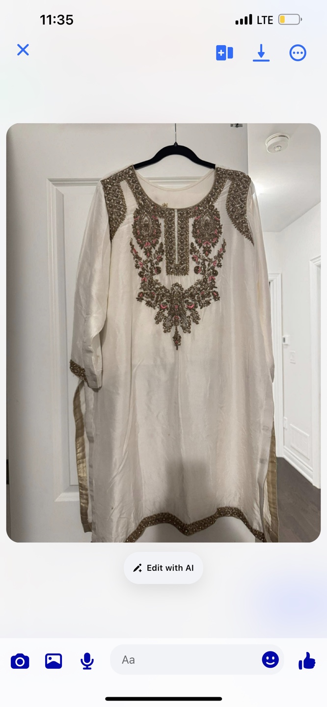 Designer hussain rehar dress White Embroidered 3 pieces suit