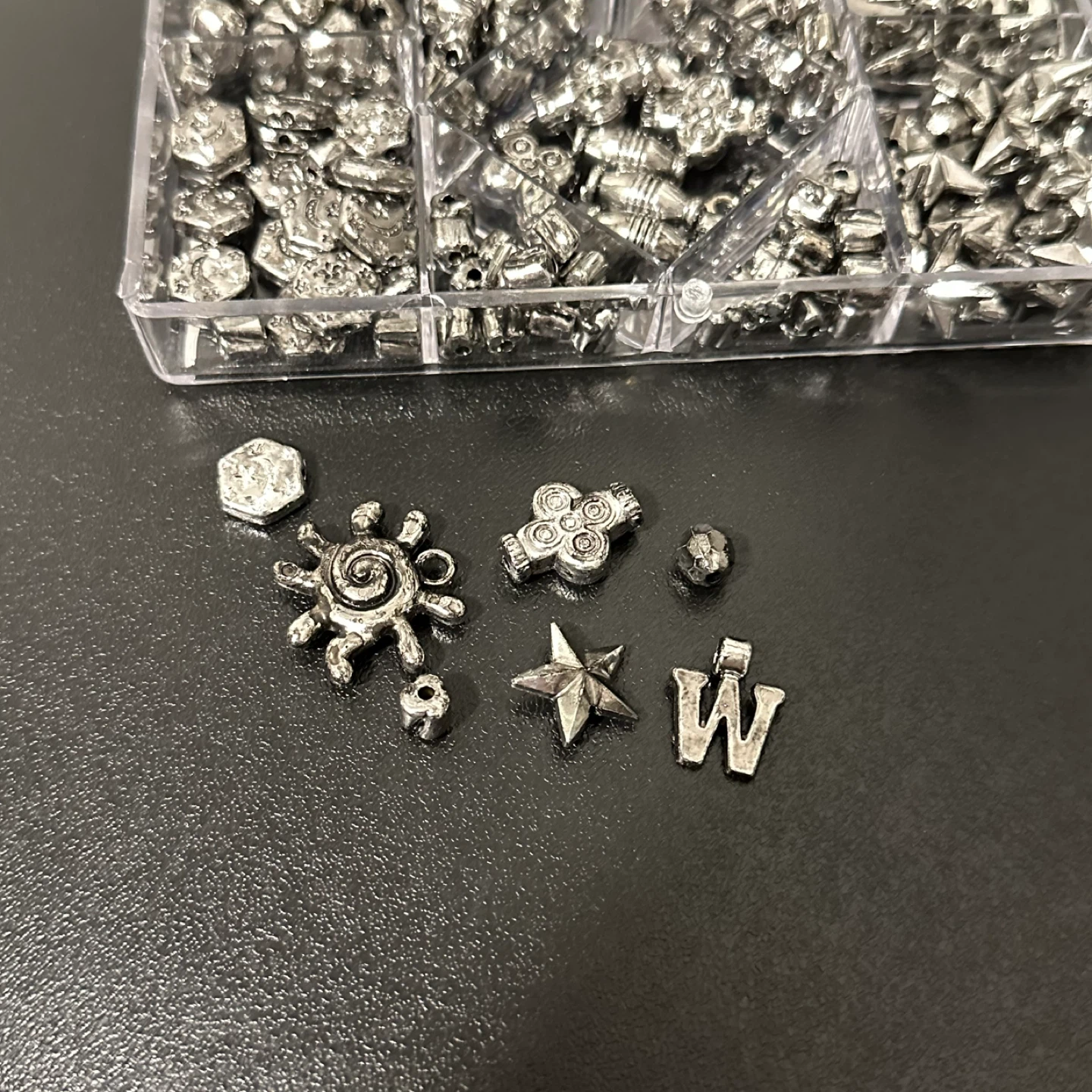 Plastic Silver Beads/Charms for crafts - photo 3