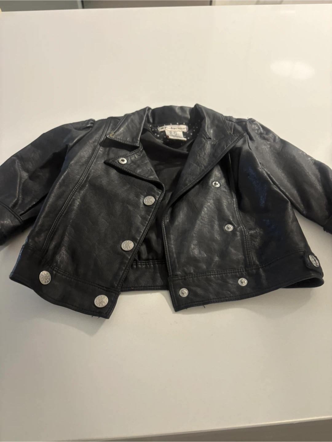 Veste en faux cuir Pandemonium noire pour bébé fille - photo 4