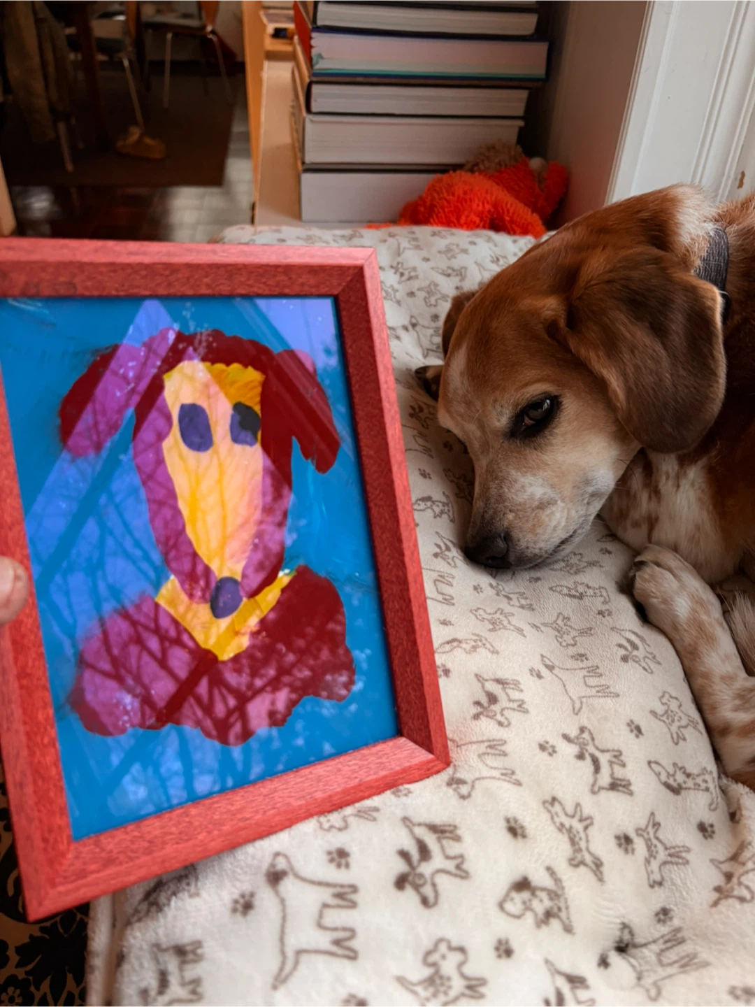 Framed Dog Painting
