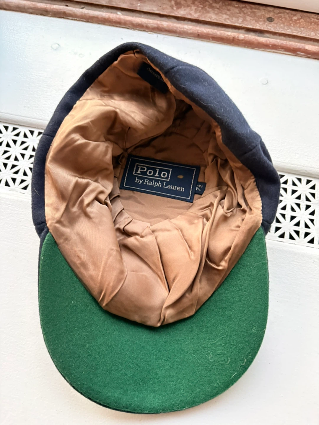 Polo by Ralph Lauren Wool Baseball Cap 7 1/4 Navy Red Golf Motif