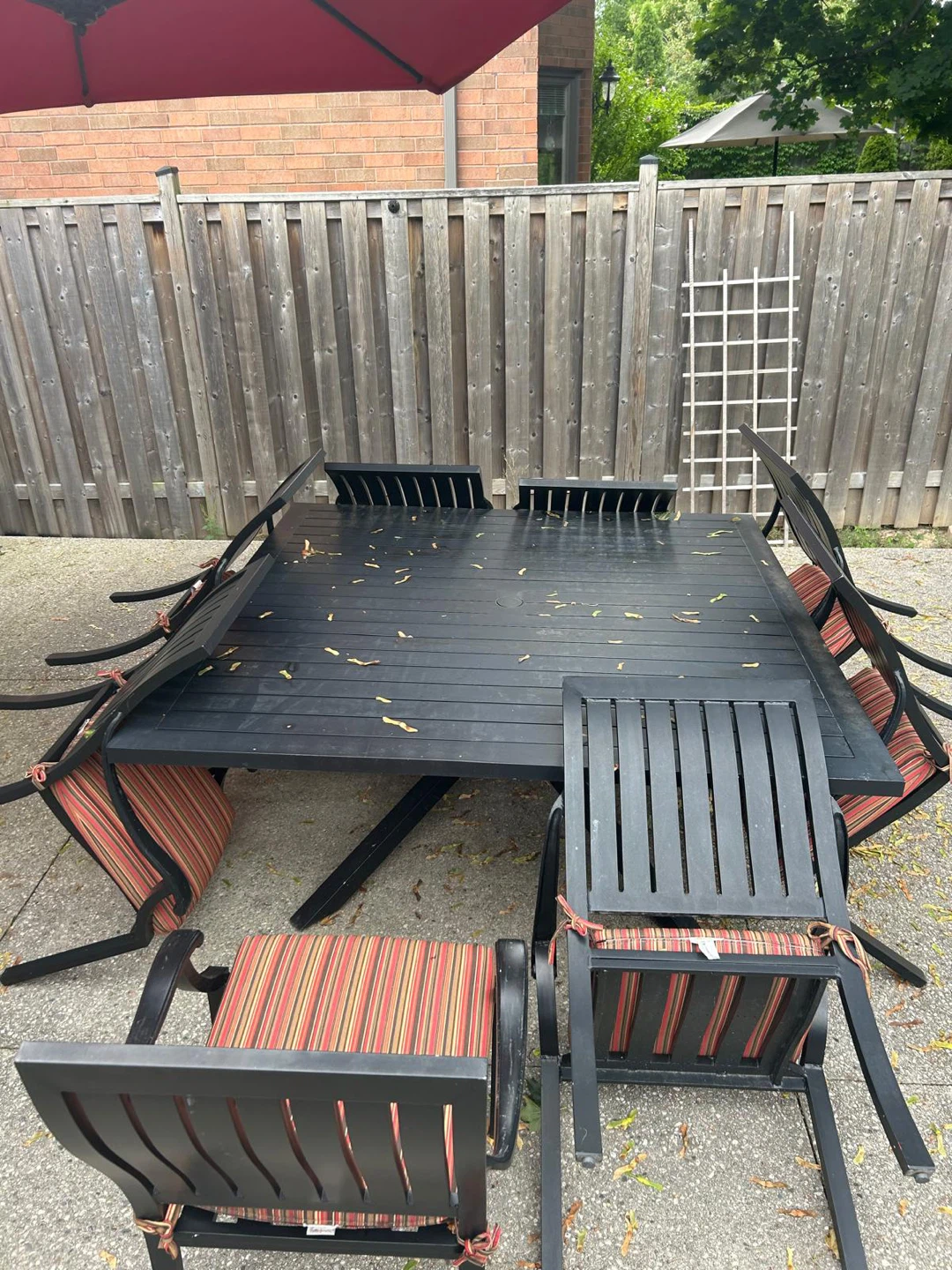 Outdoor Patio Furniture Set with Chairs, Table, and Umbrella - photo 2