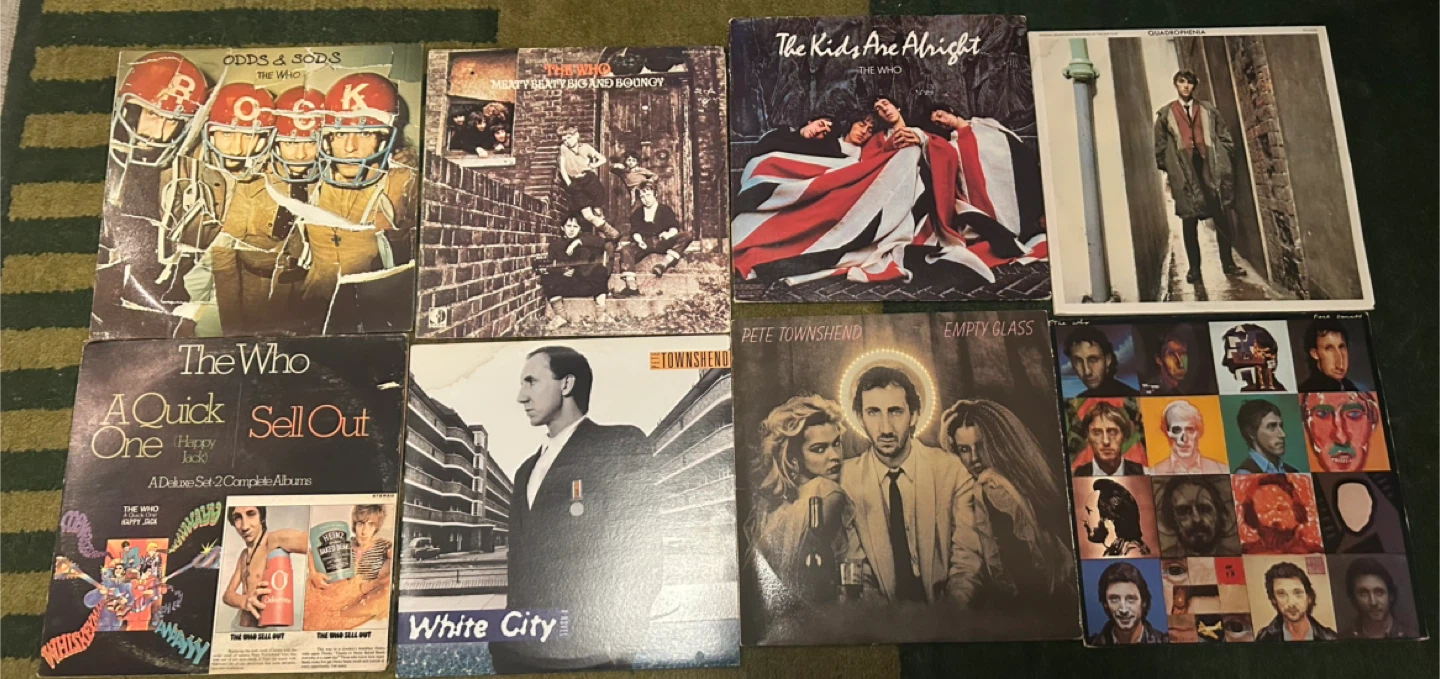 Lot of 8 Pete Townshend solo and The Who Vinyl Record Collection