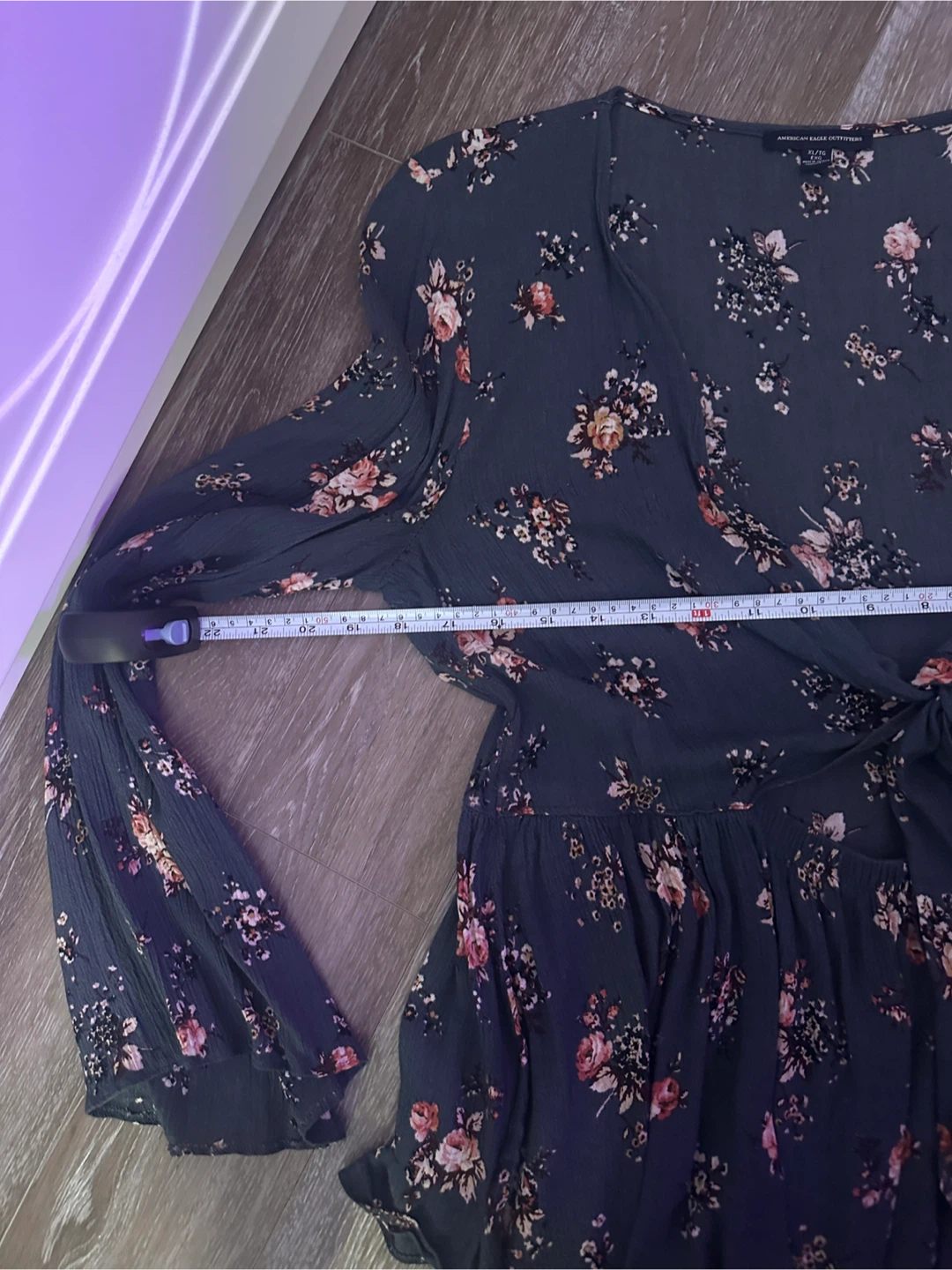 American Eagle Outfitters Floral Tie-Front Blouse - XL/TG - photo 5