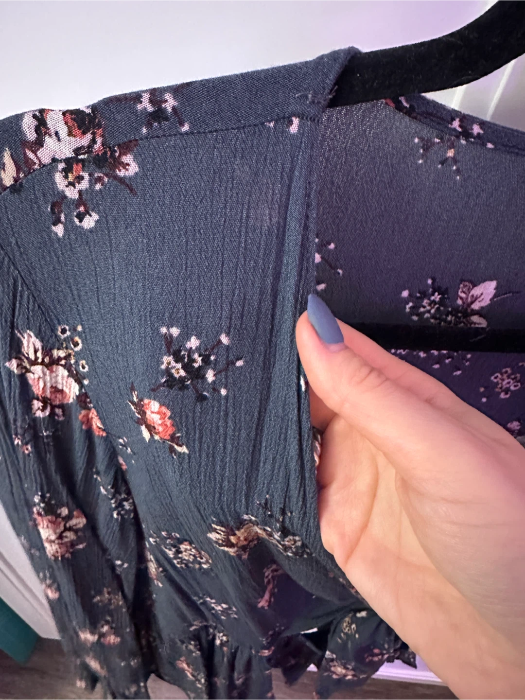 American Eagle Outfitters Floral Tie-Front Blouse - XL/TG - photo 3