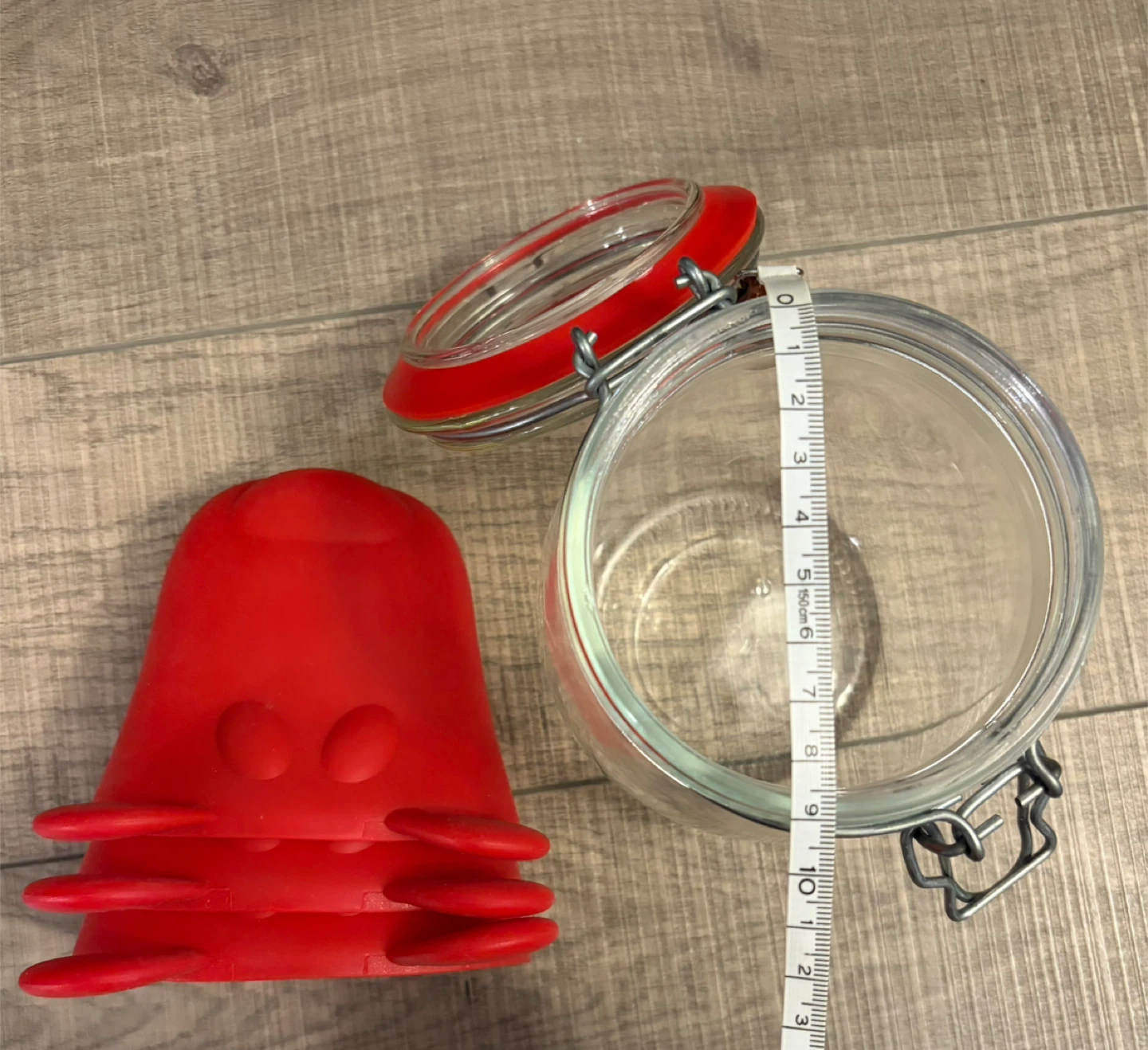 glass storage jar with lid & oven mitts - photo 3