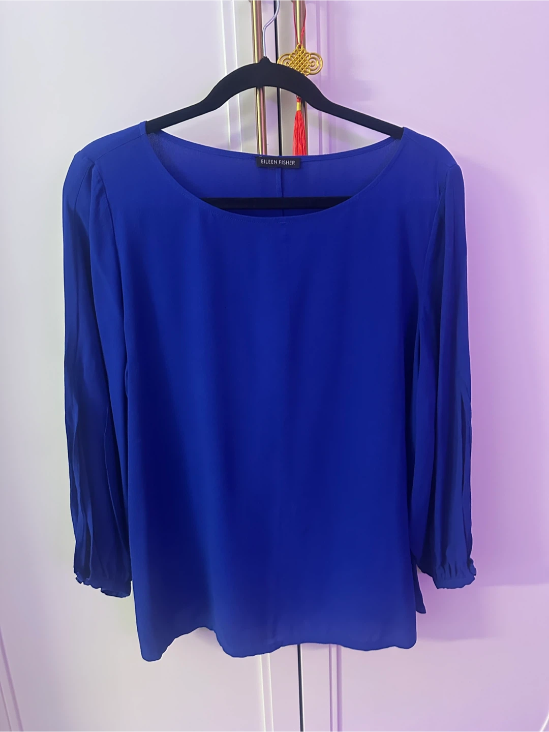 Eileen Fisher Blue Silk Blouse