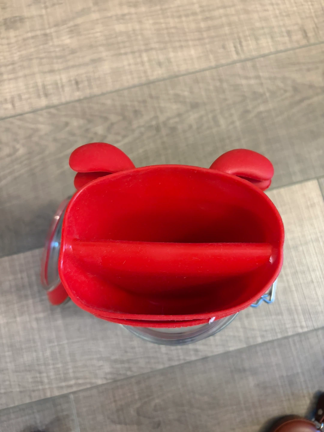 glass storage jar with lid & oven mitts - photo 4
