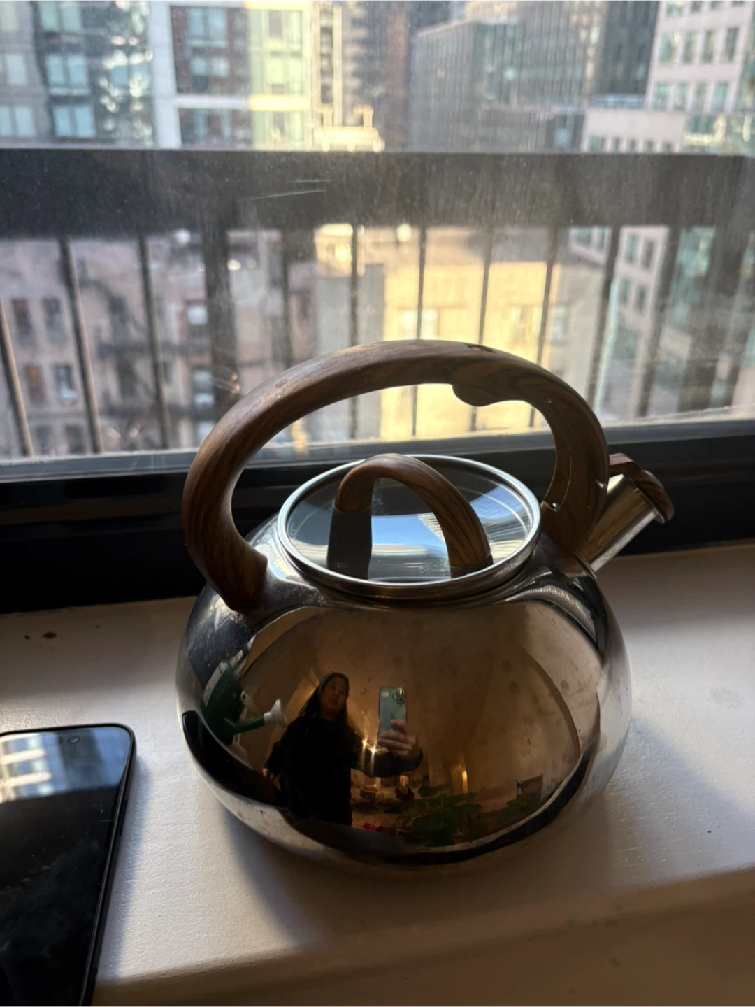 Tea Kettle with Wood Handle